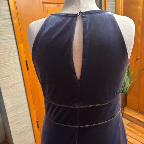Oleg Cassini Blue Velvet Evening Gown Size 16 - Picture 5 of 6